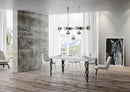 Tavolo Allungabile 200-460x90x77 cm Karamay Premium Bianco Frassino Telaio Antracite 