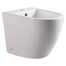 Coppia di Sanitari WC e Bidet a Terra Filo Muro in Ceramica 37,8x56,5x41cm Bianco