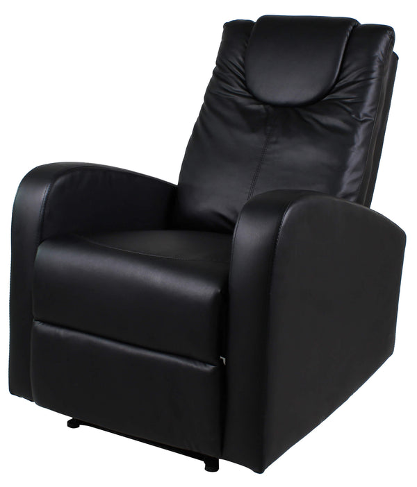 prezzo Elektrischer Vibromassage-Liegestuhl mit 1 Motor aus Kunstleder Vandi Black