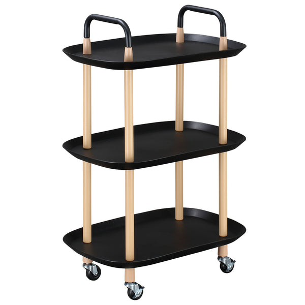 online Küchenwagen 57,5 x 36,5 x 85 cm aus schwarzem und braunem Metall und Kunststoff