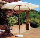 Ombrellone da Giardino Ø2,85 m Palo Ø48 mm in Legno Vorghini Classic Ecrù