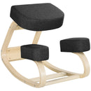 Sedia Ergonomica con Inginocchiatoio 51x69x58 cm in Betulla e Poliestere Nero  