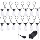 Set 10 Lampadine di Plastica a Catena 5m per Esterno Luce Bianco Caldo