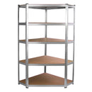 Set 5 Scaffali Senza Bulloni 90 cm 4 Lineari 1 Angolare in Acciaio 