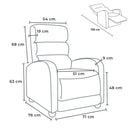 Poltrona Alzapersona Elettrica 1 Motore 71x76x116 cmin Similpelle Grigio Scuro