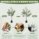 Pianta Artificiale di Ulivo 120 H cm con 450 Foglie e 20 Olive Vaso Incluso  