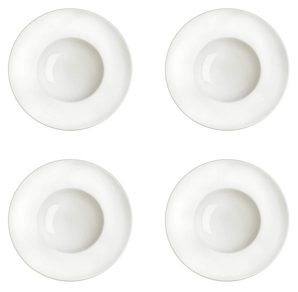 Set 4 tiefe Teller Ø30 cm aus allluminischem Porzellan Kaleidos Aluxina Pastaschale Bianchi acquista