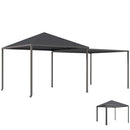 Gazebo da Giardino Estensibile 295-560x295x275 cm Copertura in Poliestere UPF30+ con Ruote Grigio  