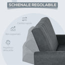 Divano Letto Singolo Clic Clac Schienale Regolabile 148x87x88 cm Velluto Grigio 