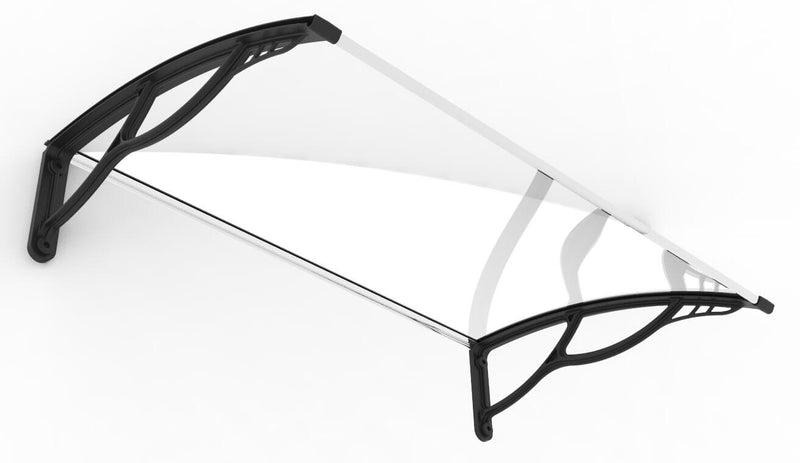 Pensilina Tettoia 80x120 cm in Policarbonato Pieno 3mm Trasparente 