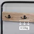 Appendiabiti Panchina per Ingresso con Scarpiera 80,5x30x170 cm in Acciaio e Truciolato  Rovere e Nero