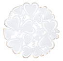 Svuota Tasche Bianco Heart Ø29x4 cm in Ferro Bianco e Oro