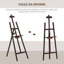 Cavalletto Treppiede da Pittura 51,5x71,5x134,5 cm in Legno di Pino Marrone