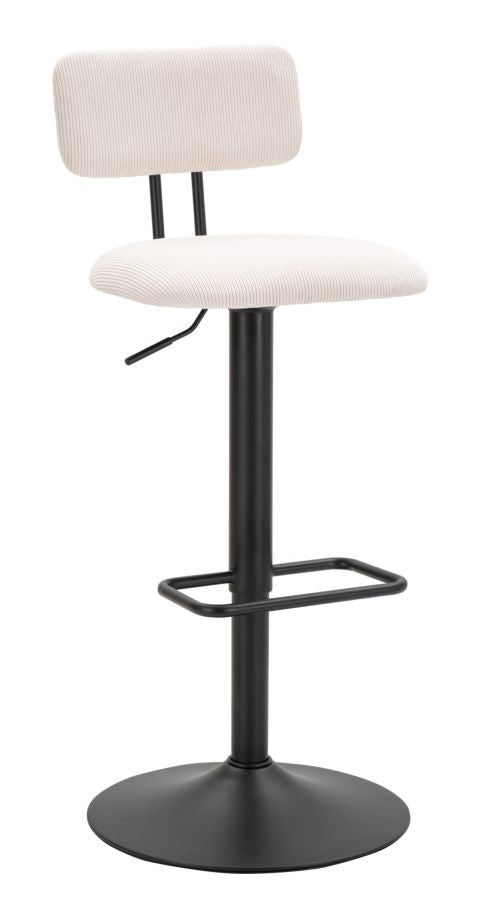 sconto Sgabello Bar Light Bianco 41x47,5x85 cm in Ferro e Compensato e Spugna e Poliestere Nero e Bianco