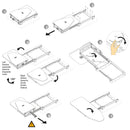 Asse da Stiro Pieghevole a Scomparsa per Cassetto Estraibile 81 cm Emuca Grigio