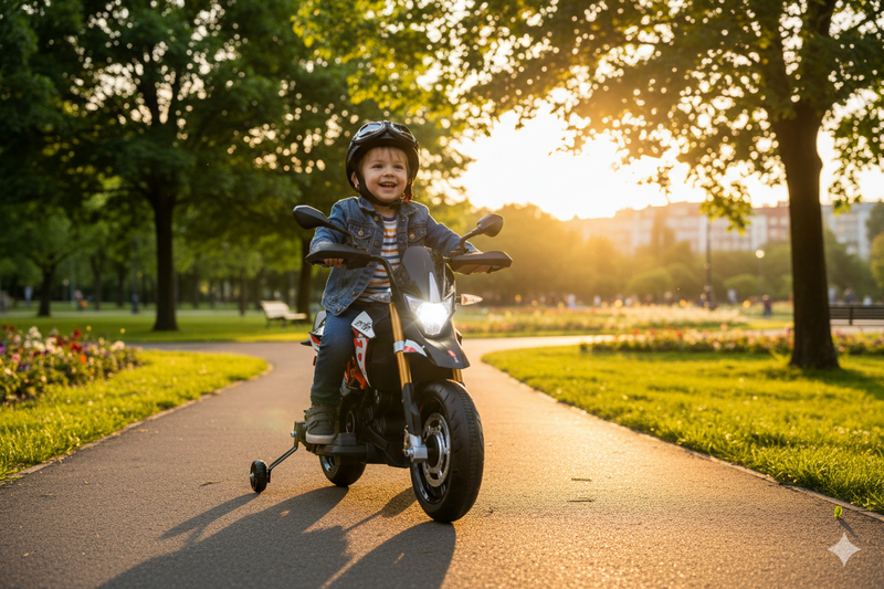 Moto Elettrica per Bambini 12V con Licenza Aprilia Dorsoduro Rossa
