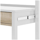 Scrivania Consolle Estensibile 99x36/70x88 cm 2 Cassetti Bianco e Rovere