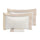 Bettbezug für Doppelbett mit Taschen- und Kissenbezügen in Satin Garrini Eveline Elfenbein/Beige