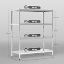 Scaffale da Cucina a 4 Livelli Regolabili 91x40x108 cm in Acciaio Inox Argento   