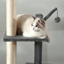 Albero Tiragraffi per Gatti 60x40x230-280 cm con Corde in Sisal Grigio