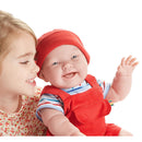 Bambola Bebè Neonato con Salopette Rossa 46cm JC Toys