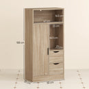 Mobile Bagno Salvaspazio Slim 50x25x100 cm con Armadietto e Cassetti in Truciolare Color Legno 