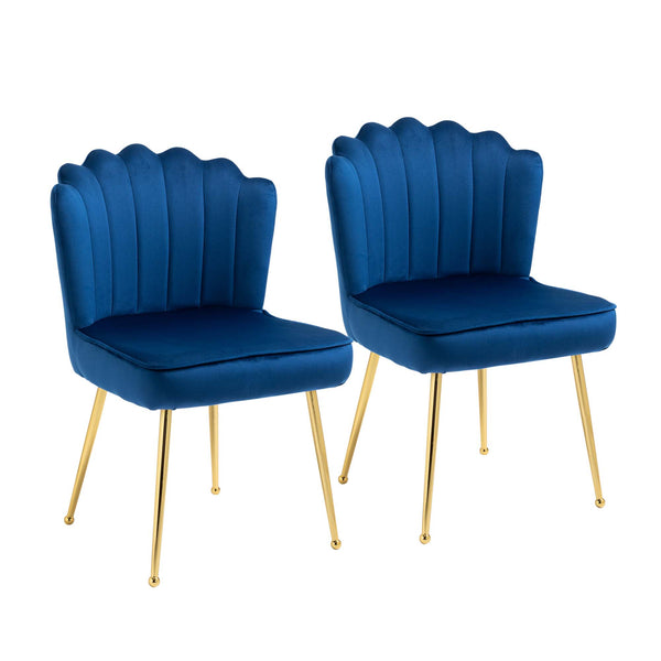 Set mit 2 gepolsterten Stühlen 57 x 58 x 88 cm in Stoff mit blauem Samteffekt prezzo