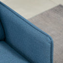 Divano 2 Posti 139x68x80 cm con Cuscini Imbottiti e Gambe in Acciaio  in Tessuto  Blu Scuro