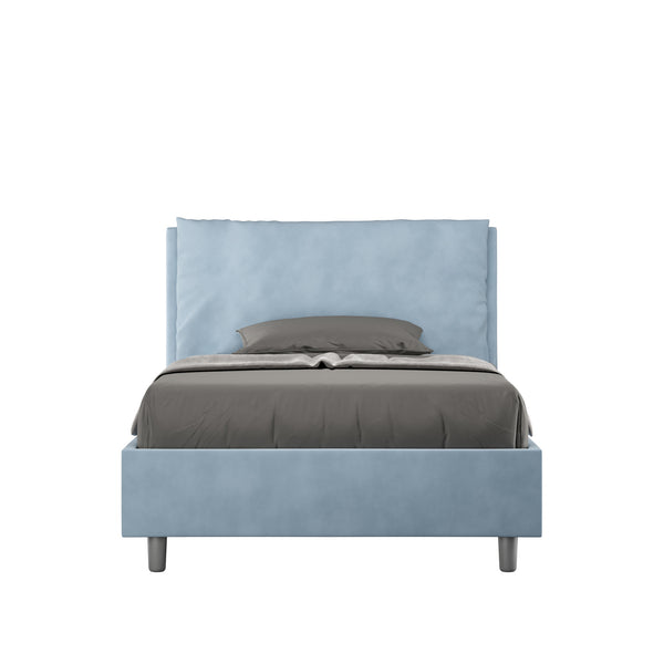 sconto Letto 1 Piazza E Mezzo Imbottito in Microfibra Antea Large Azzurro Varie Misure