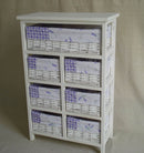 Cassettiera in Legno 7 Cassetti 50x25H76,6cm Lavanda
