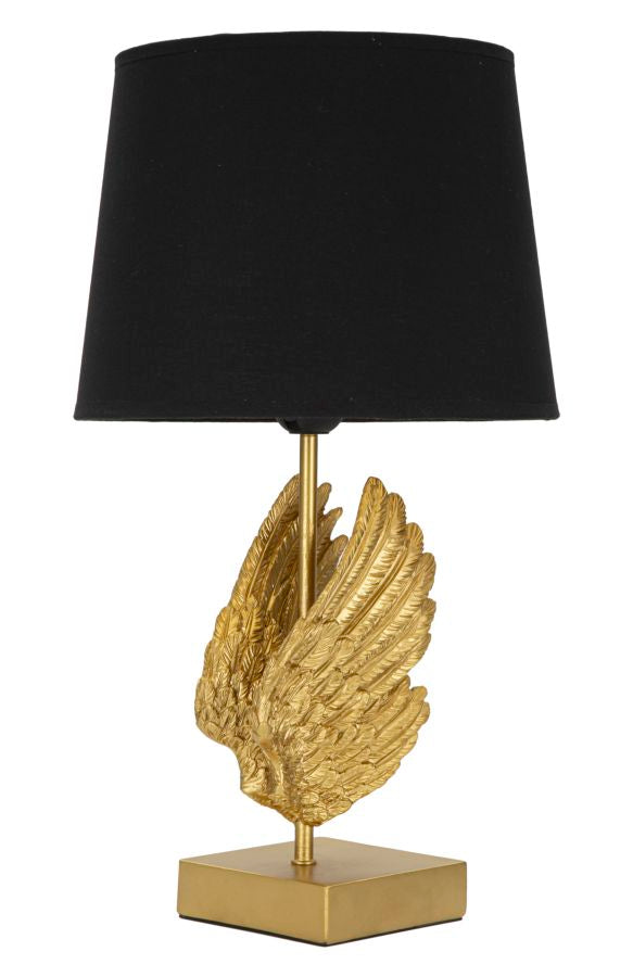 Lampada da Tavolo Wings 25x45x25 cm in Ferro Oro/Nero prezzo
