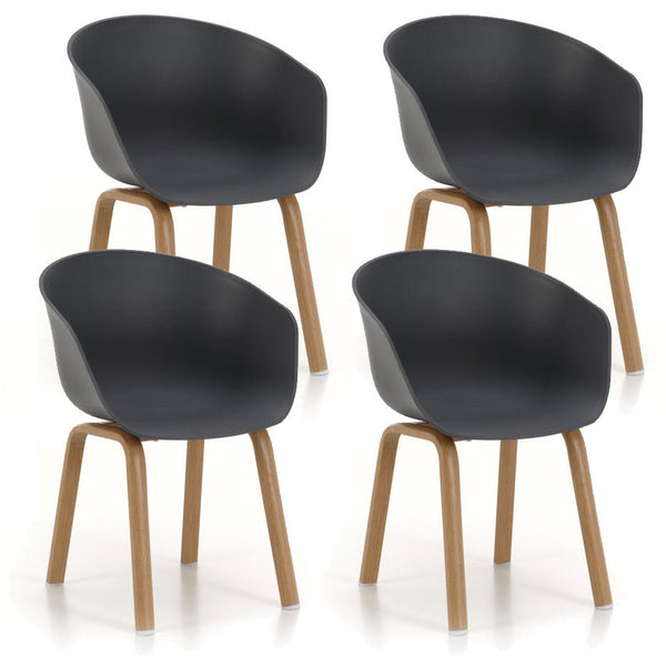 Satz mit 4 Stühlen 58 x 51 x 78 cm aus grauem Polypropylen prezzo