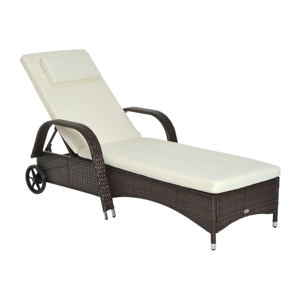 Relax-Sonnenliege aus braunem synthetischem Rattan sconto