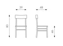Set 2 Sedie 48x39xH80 cm in Legno Brera Pesca