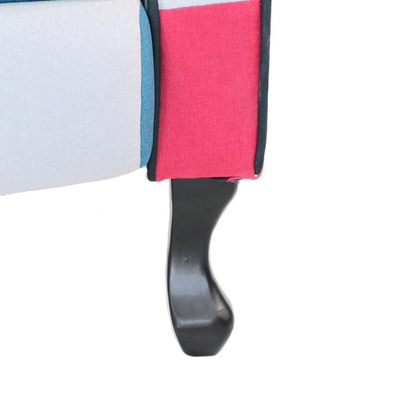 Poltrona Relax Reclinabile 76,5x73x47 cm Push Back in Tessuto Patchwork