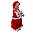 Pupazzo Babbo Natale in Tessuto signora con ghirlanda rosso cm 33,5x17xh60