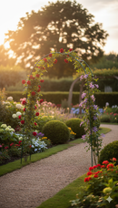 Arco da Giardino in Acciaio 37x130xh240 cm per Rampicanti Rama Verde