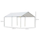 Tendone per Auto 5.95x2.9x2.6m in Acciaio Zincato Bianco