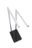 Piantana Portasciugamani da Bagno in Acciaio 28x20x78cm TFT Accessories Nera Cromo