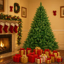 Albero di Natale Canberra 180 cm 750 Punte Foltissimo con Innesto Rapido e Base in Metallo in PVC e PE Verde      