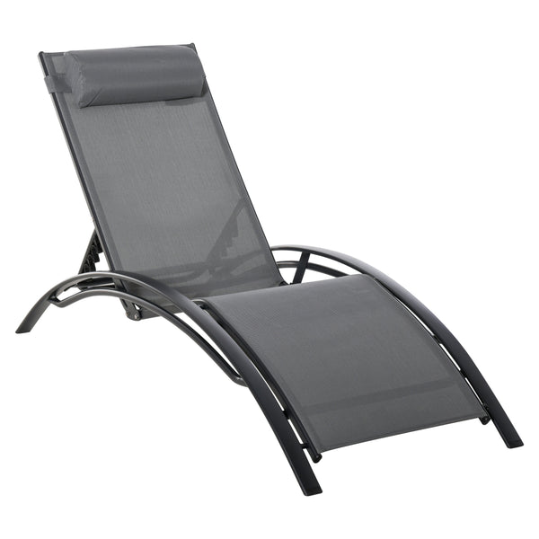 Garten-Sonnenliege 46x171x82 cm aus Aluminium und grauem Textilene acquista