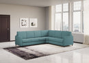Divano Angolare 6 Posti 281x241x85 cm Karay in Tessuto Petrolio