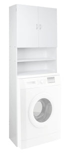 Scaffale Sopra Lavatrice Salvaspazio 65x25x192 cm in Pannello Truciolare Bianco