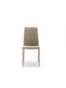 Set 4 Sedie Leda 42x52x96 cm in Tessuto Easy-Clean Gambe Rivestite in Tinta Beige      