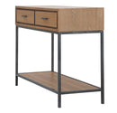 Console Malé 110x40x80 cm Legno di Abete e Impiallacciatura di frassino e MDF e in Ferro Marrone e Grigio