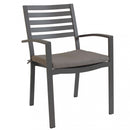 Poltrona Formentera con Cuscino 46x62x84 h cm in Alluminio Taupe