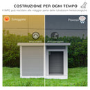 Cuccia per Cani da Esterno 102x70x73 cm in WPC Grigio, Bianco