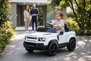 Macchina Elettrica per Bambini Licenza Land Rover Defender Small 12V con Telecomando Bianco