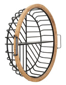 Mensola Rotonda da Parete 72,5x18x65 cm in Metallo e Rattan