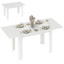 Tavolo Allungabile da Pranzo 140-180x80x75 cm per 6-8 Persone in MDF Bianco  